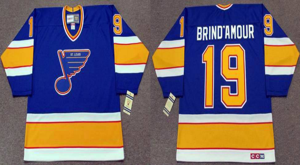 2019 Men St.Louis Blues #19 Brind Amour blue CCM NHL jerseys